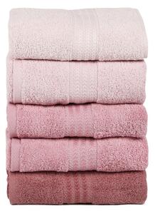 Zestaw 4 różowych ręczników Rainbow Powder, 70x140 cm