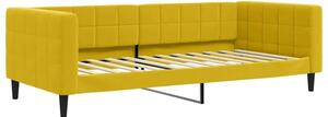 Sofa z funkcją spania, żółta, 90x200 cm, obita aksamitem