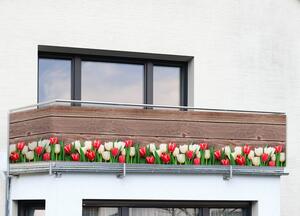 Osłona na balkon w tulipany, 5 m x 35 cm