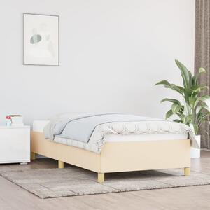 Rama łóżka, kremowa, 80 x 200 cm, tapicerowana tkaniną