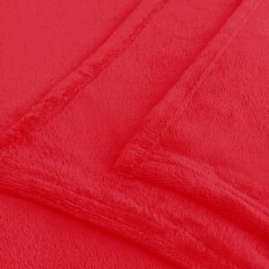 Czerwony koc z mikrowłókna Decoking Mic, 200x220 cm