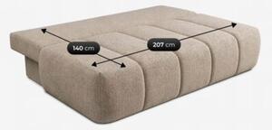 Sofa Rozkładana Kanapa z Funkcją Spania Dwuosobowa Do Salonu Beżowy SARIA