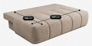 Sofa Rozkładana Kanapa z Funkcją Spania Dwuosobowa Do Salonu Beżowy SARIA