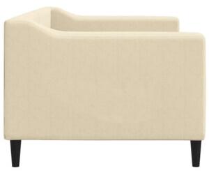 Sofa z funkcją spania, kremowa, 80x200 cm, obita tkaniną