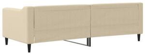 Sofa z funkcją spania, kremowa, 80x200 cm, obita tkaniną