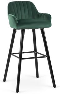 Krzesło Barowe H93 BIS Zielony Welur