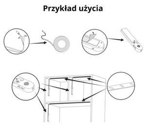 Taśma LED zasilana bateryjnie 1m z czujnikiem PIR 4000K IP20 + port USB 317940 Polux