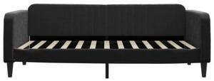 Sofa z materacem do spania, czarna, 100x200 cm, aksamit