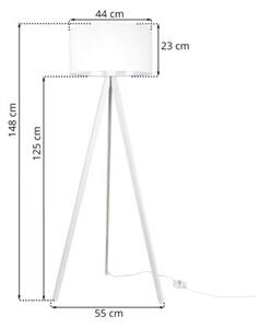 Lampa podłogowa trójnóg biały Light Home LH Gaja 1xE27 44cm abażur walec biały