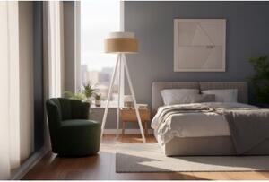 Lampa podłogowa trójnóg biały Light Home LH juta Duo 1xE27 45cm abażur walec biały/beżowy