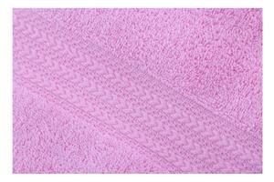 Różowy ręcznik z czystej bawełny Sunny, 70x140 cm