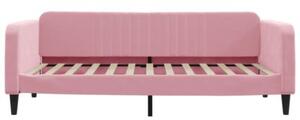 Sofa z materacem do spania, różowa, 100x200 cm, aksamit