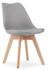 Krzesło Kris Lugano z poduszką z ekoskóry szare