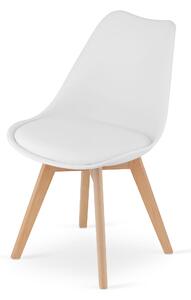 Krzesło Kris Lugano z poduszką z ekoskóry białe