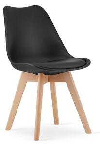 Krzesło Kris Lugano z poduszką z ekoskóry czarne