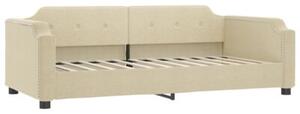 Sofa z materacem do spania, kremowa, 90x200 cm, tkanina