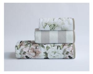 Zestaw 3 bawełnianych ręczników Velvet Atelier Beige Flowers