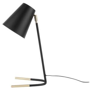 Czarna lampa stołowa z detalami w kolorze złota Leitmotiv Noble