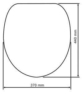 Czarna deska sedesowa wolnoopadająca Wenko Kos, 44x37,5 cm