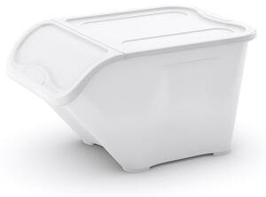 Biały plastikowy pojemnik z pokrywką 55x39x32 cm All In Box – KIS