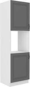 Wysoka szafka słupek na piekarnik STILO 60 DP-210 2F Szary/Biały
