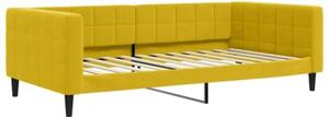 Sofa z materacem do spania, żółta, 100x200 cm, aksamit