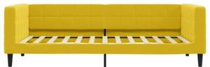 Sofa z materacem do spania, żółta, 100x200 cm, aksamit