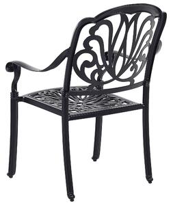 Zestaw 4 krzeseł vintage aluminium z poduszkami czarny Ancona Beliani