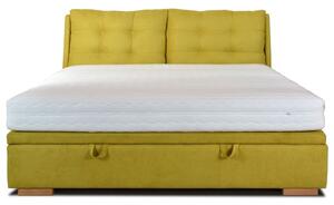 Łóżko tapicerowane 180 x 200 ze schowkiem żółte, Novi