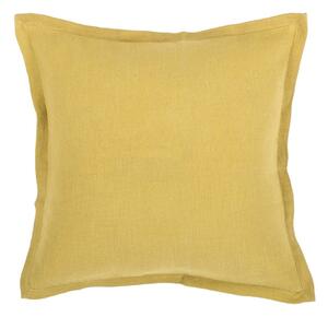 Zielonożółta poduszka z domieszką lnu Tiseco Home Studio, 45x45 cm