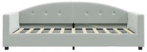 Sofa z materacem do spania, jasnoszara, 90x190 cm, aksamit