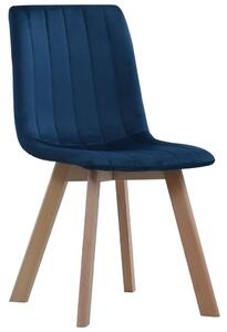 Krzesła stołowe, 6 szt., niebieskie, aksamit