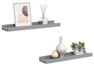 Półki ścienne na zdjęcia, 2 szt., szare, 40x9x3 cm, mdf