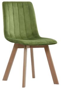 Krzesła stołowe, 4 szt., zielone, aksamit