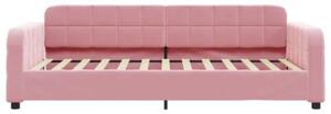 Sofa z funkcją spania, różowa, 100x200 cm, obita aksamitem