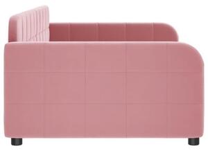 Sofa z funkcją spania, różowa, 100x200 cm, obita aksamitem