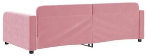 Sofa z funkcją spania, różowa, 100x200 cm, obita aksamitem
