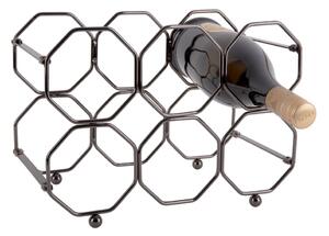 Szary metalowy składany stojak na wino PT LIVING Honeycomb