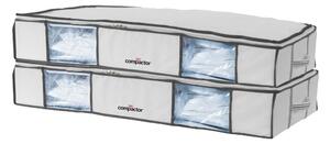 Zestaw 2 białych organizerów pod łóżko z workiem próżniowym Compactor XLarge Underbed Life, 105x15,5 cm