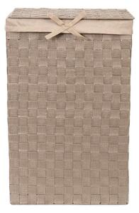 Brązowy kosz na pranie z pokrywką Compactor Laundry Basket Linen, wys. 60 cm