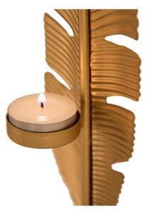 Świecznik dekoracyjny w kolorze złota Mauro Ferretti Feather, wys. 30 cm