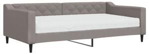 Sofa z materacem do spania, kolor taupe, 100x200 cm, tkanina