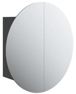 Szafka łazienkowa z lustrem i LED, czarny, 40x40x17,5 cm