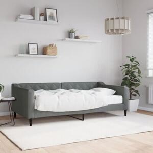 Sofa z materacem, ciemnoszara, 90x190 cm, tkanina