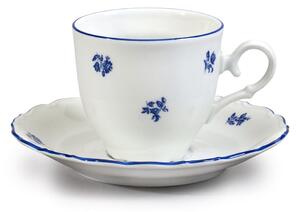 Porcelanowy zestaw na kawę z motywem niebieskiego kwiatka Thun Ophelia