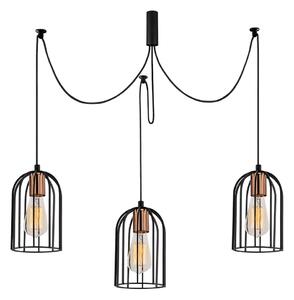 Czarna lampa wisząca z 3 kloszami Opviq lights Pamukkale