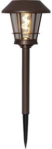 Brązowa solarna lampa ogrodowa LED Star Trading Fergus, wys. 35 cm
