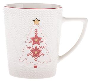 Biały porcelanowy kubek ze świątecznym motywem 380 ml Xmas Tree – Dakls