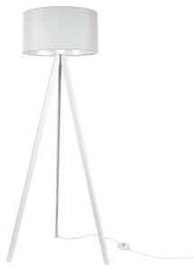 Lampa podłogowa trójnóg biały Light Home LH Gaja 1xE27 44cm abażur walec jasny szary