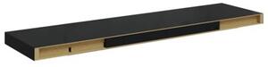 Półki ścienne 2 szt. wysoki połysk, czarne, 90x23,5x3,8 cm, mdf